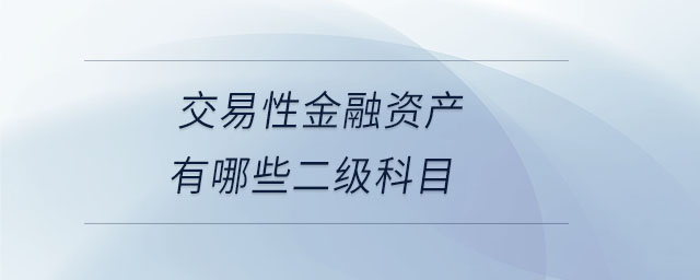 交易性金融資產(chǎn)有哪些二級(jí)科目 交易性金融資產(chǎn)有哪些二級(jí)科目