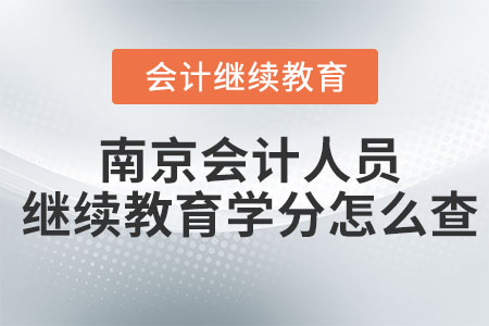 2023年南京會計人員繼續(xù)教育學(xué)分怎么查？