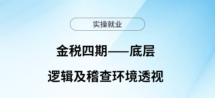 金稅四期——底層邏輯及稽查環(huán)境透視