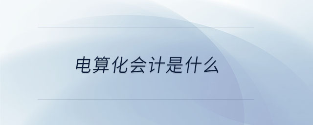 電算化會計(jì)是什么
