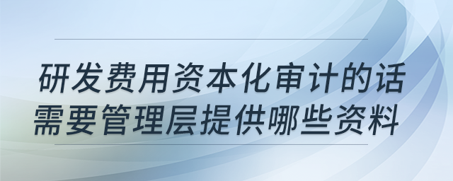 要研發(fā)費(fèi)用資本化審計(jì)，需要管理層提供哪些資料？