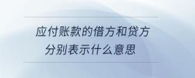 應付賬款的借方和貸方分別表示什么意思