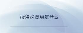 所得稅費用是什么