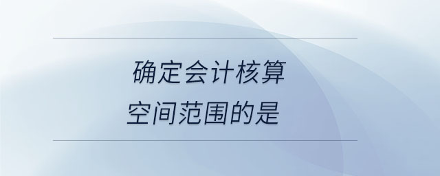 確定會(huì)計(jì)核算空間范圍的是