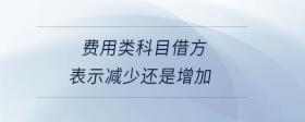 費用類科目借方表示減少還是增加