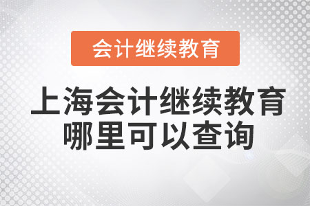 2023年上海會計繼續(xù)教育哪里可以查詢？