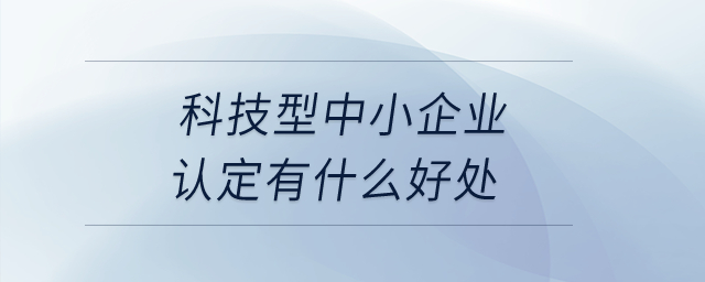 科技型中小企業(yè)認(rèn)定有什么好處？