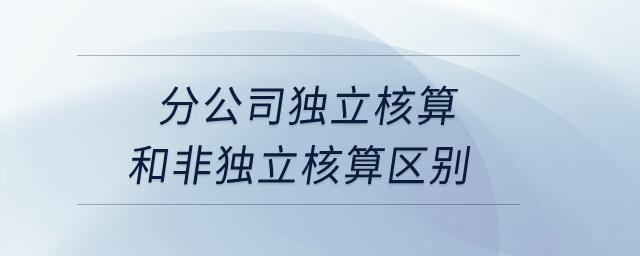 分公司獨立核算和非獨立核算區(qū)別？