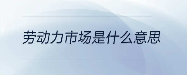 勞動(dòng)力市場(chǎng)是什么意思
