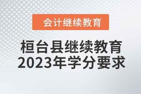 桓臺縣會計(jì)繼續(xù)教育2023年學(xué)分要求