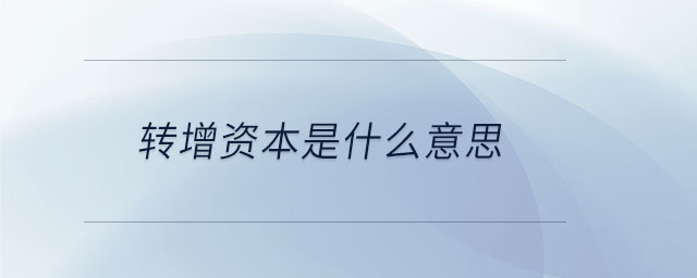轉增資本是什么意思