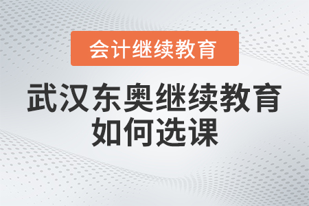 2023年武漢東奧會(huì)計(jì)繼續(xù)教育如何選課？