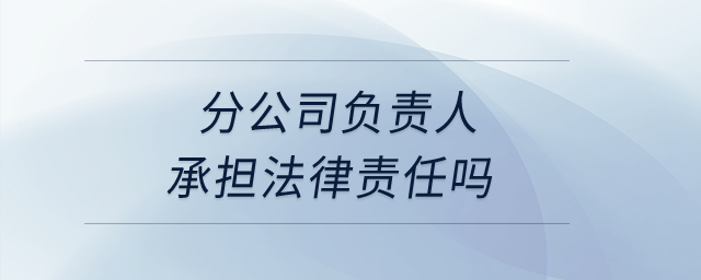 分公司負(fù)責(zé)人承擔(dān)法律責(zé)任嗎？