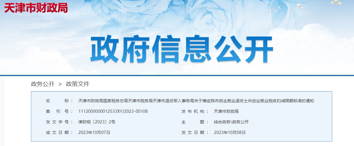 關(guān)于確定我市自主就業(yè)退役士兵創(chuàng)業(yè)就業(yè)稅收扣減限額標(biāo)準(zhǔn)通知