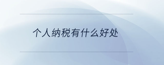 個人納稅有什么好處
