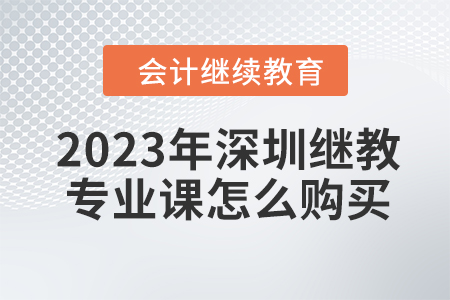 2023年深圳會計繼續(xù)教育專業(yè)課怎么購買？