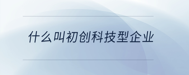 什么叫初創(chuàng)科技型企業(yè)？