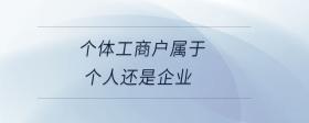 個(gè)體工商戶屬于個(gè)人還是企業(yè)