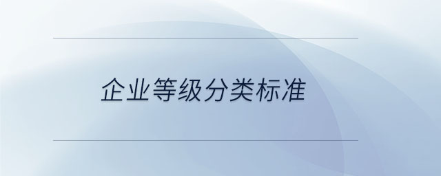 企業(yè)等級分類標準