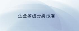 企業(yè)等級分類標準