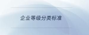 企業(yè)等級(jí)分類標(biāo)準(zhǔn)
