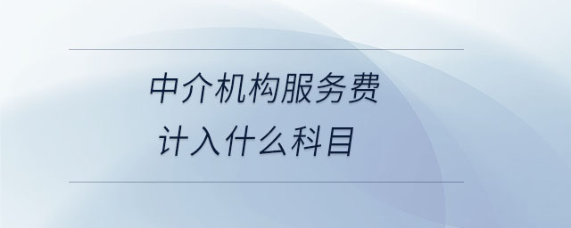 中介機構(gòu)服務費計入什么科目
