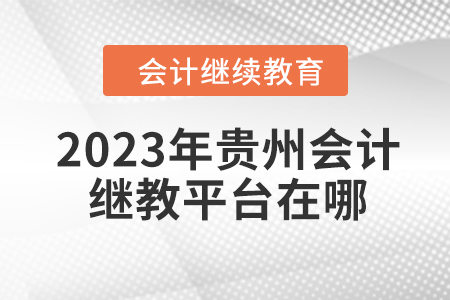 2023年貴州會計(jì)繼續(xù)教育平臺在哪？