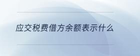 應(yīng)交稅費(fèi)借方余額表示什么
