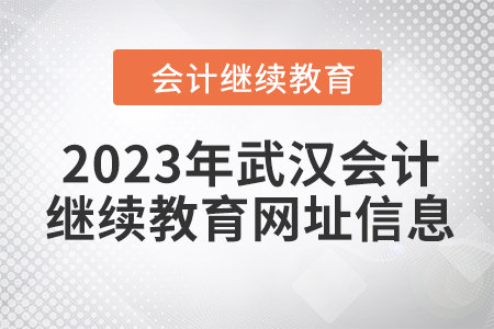 2023年武漢會計人員繼續(xù)教育網(wǎng)址信息