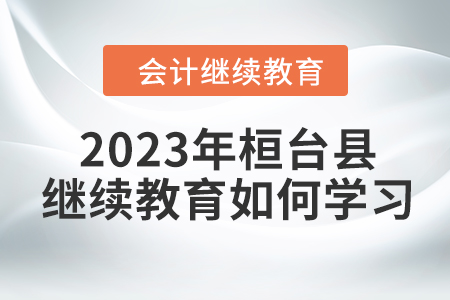 2023年桓臺縣會計繼續(xù)教育如何學(xué)習(xí)？