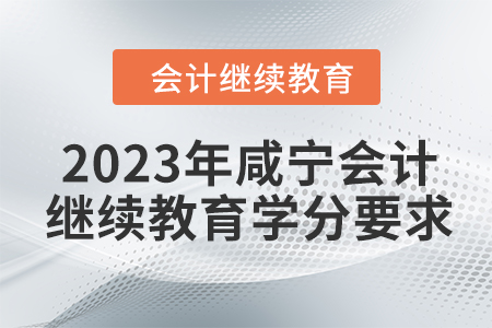 2023年咸寧東奧會(huì)計(jì)繼續(xù)教育學(xué)分要求