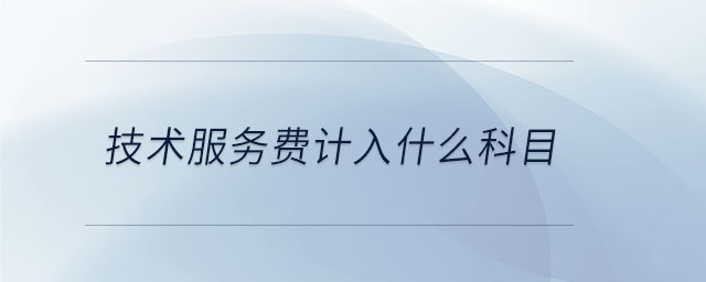 技術(shù)服務(wù)費計入什么科目