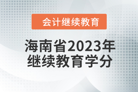 海南省2023年會計繼續(xù)教育學(xué)分要求