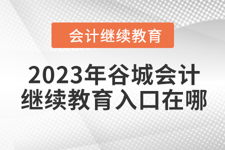 2023年谷城會(huì)計(jì)繼續(xù)教育入口在哪？