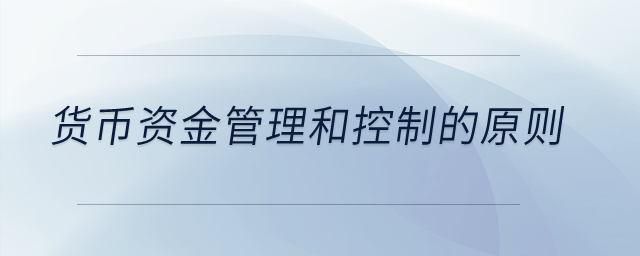 貨幣資金管理和控制的原則？