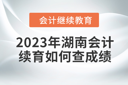 2023年湖南會計繼續(xù)教育如何查成績？