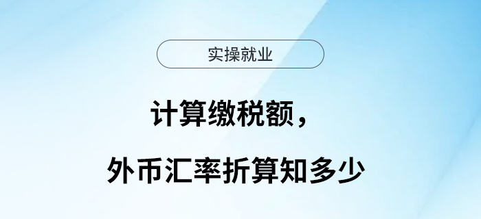 計(jì)算繳稅額，外幣匯率折算知多少