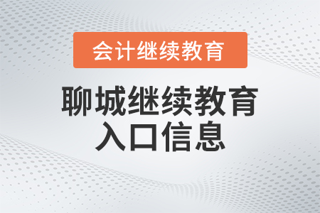 2023年聊城市會(huì)計(jì)人員繼續(xù)教育入口信息