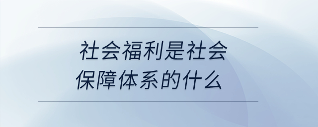 社會(huì)福利是社會(huì)保障體系的什么？