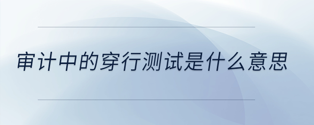 審計中的穿行測試是什么意思？