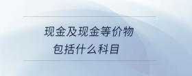 現(xiàn)金及現(xiàn)金等價(jià)物包括什么科目