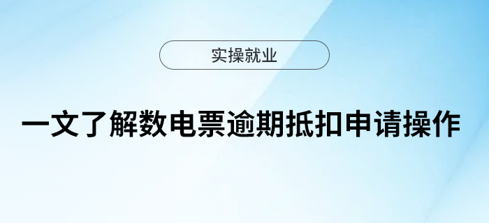 一文了解數電票逾期抵扣申請操作