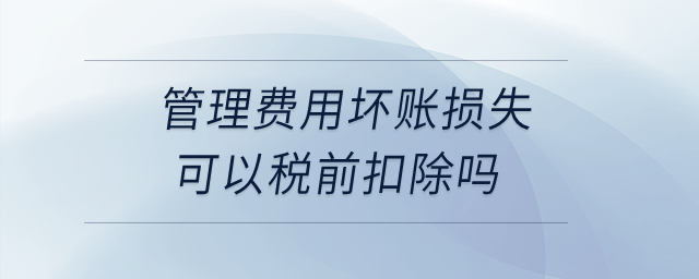 管理費用壞賬損失可以稅前扣除嗎？