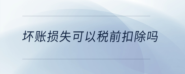 壞賬損失可以稅前扣除嗎? 壞賬損失可以稅前扣除嗎?