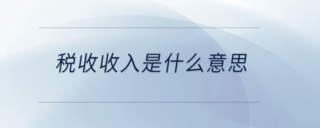 稅收收入是什么意思？
