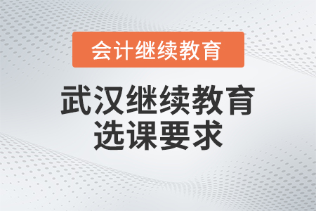 2023年武漢會(huì)計(jì)繼續(xù)教育的選課要求