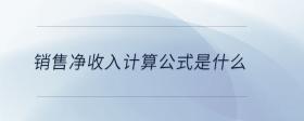 銷售凈收入計算公式是什么