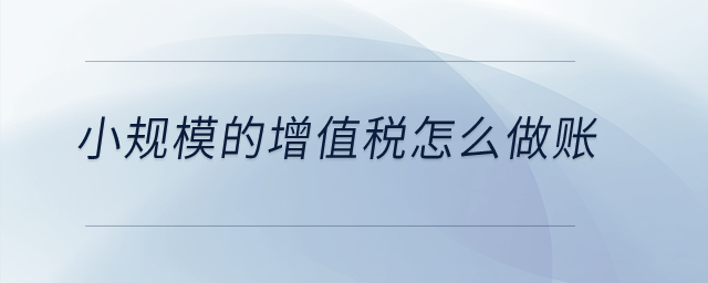 小規(guī)模的增值稅怎么做賬？