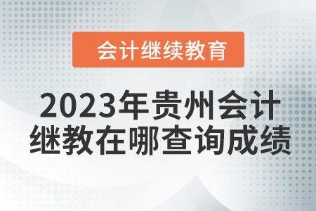 2023年貴州會計(jì)繼續(xù)教育在哪查詢成績？