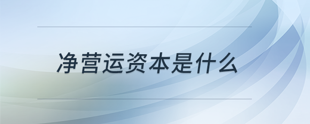 凈營運(yùn)資本是什么